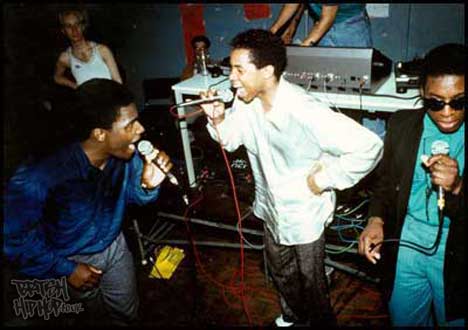 Hip Hop History Month - Dynamic 3 MCs at Brixton Fridge 1985 - Photo by Normski